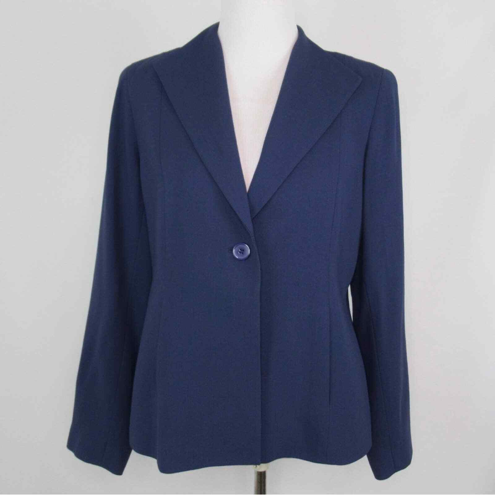 DONCASTER Navy Blue Wool Button Front Jacket Blaz… - image 12