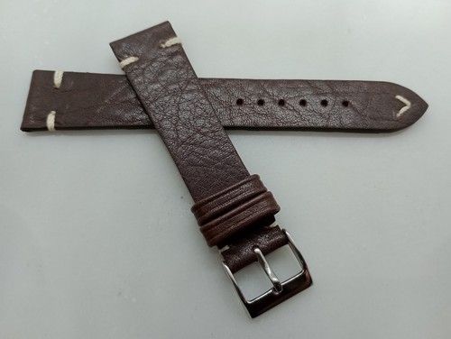 New Watchgecko 19mm Brown Handmade Genuine Spanish Leather Watch Strap XL93 - Picture 13 of 23