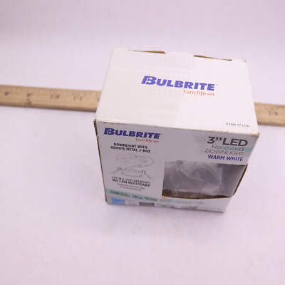 Bulbrite LED Recessed Warm White With Remote J-Box 2,700K 120V 7W 3'' 