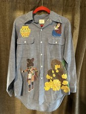 Vintage 1970's Hand Painted Womens Native American SouthWest Button Up Shirt