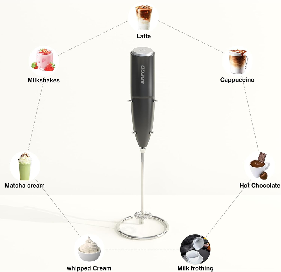 Milk Frother Handheld for Coffee with Stand Hand Frother Wand