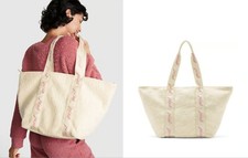 NWT Brand New Victoria's Secret PINK Cozy Ivory Plush Fleece Sherpa Tote Bag