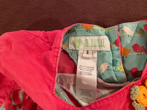 Girls B. LULU Corduroy Dress Size 6 Bright Colors Floral Design - Picture 3 of 4