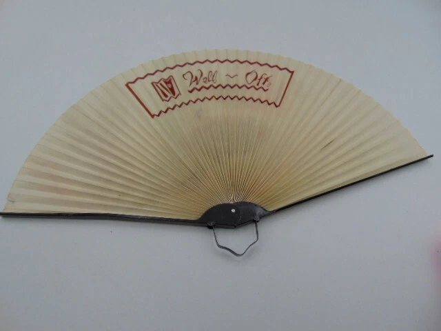 五颜六色的热带鱼折叠金属和纸手扇广告 - 背面很好 — 第 4/4 张图片