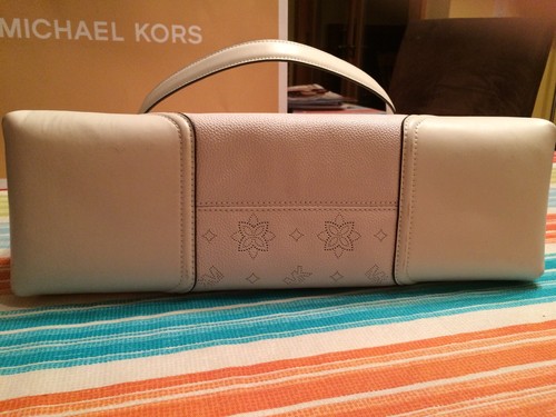 NWT MICHAEL KORS NICOLE LARGE SHOULDER BAG TOTE LEATHER - Optic White - Picture 5 of 12