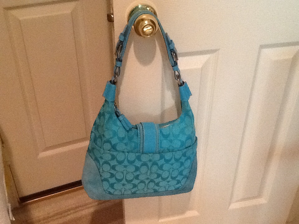 NWT Coach Soho Buckle Flap Shoulder Hand Bag Purse AQUA BLUE New