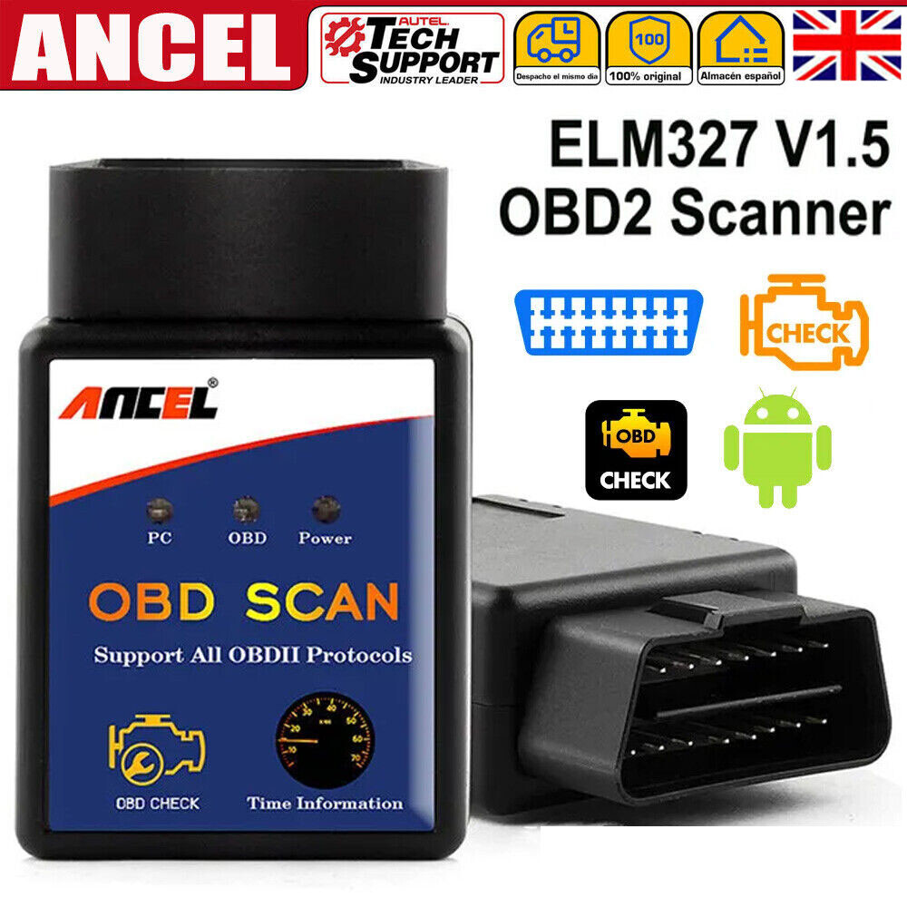 Ancel - Elm327 V1.5 OBD2 Scanner Bluetooth Auto Odb Auto Diagnostica Controllo Motore - Immagine 1