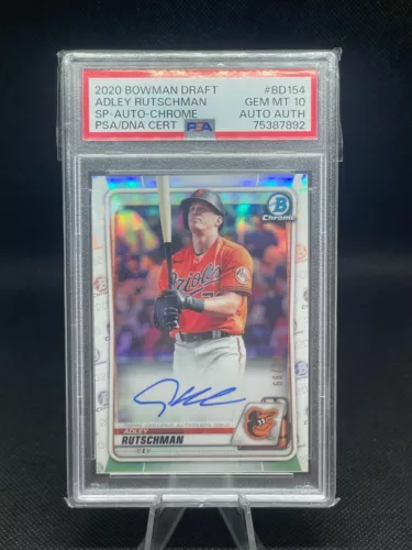 2020 Bowman Draft Adley Rutschman SP Chrome Refractor Autograph /99- PSA GM 10