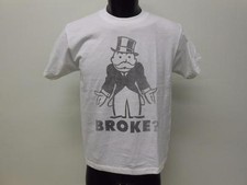 NEW MONOPOLY "Broke" Funny Graphic SHIRT Youth Sizes S-M-L-XL Shirt