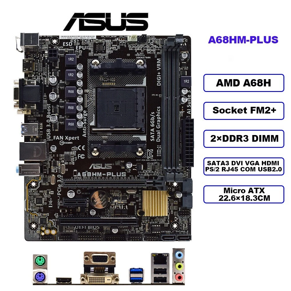 ASUS A68HMK Motherboard Kit A10 6700 CPU DDR3 8G Set With, 55 OFF