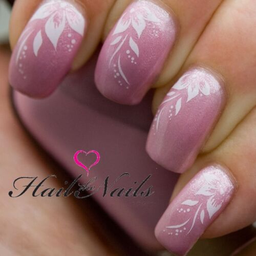 Lily White nail art ongles transferts d'eau autocollants enveloppements qualité salon Y003  - Photo 1/1