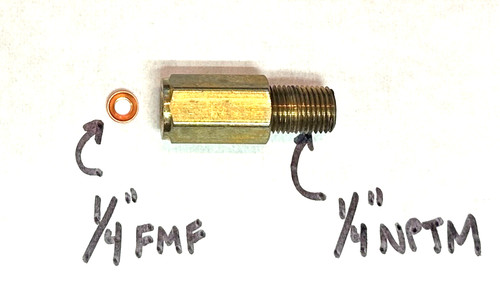 One, (1) Flare to Pipe Union, Brass Fitting Solid Union 1/4 FM Flare x 1/4 NPTM