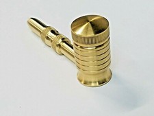 LARGE Smoking Pipe **Solid Brass Bowl** Solid Brass Cap & Stem MADE IN USA !!!