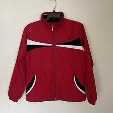 Vintage Bold Spirit Windbreaker Track Jacket Women s Size Small Red White Black