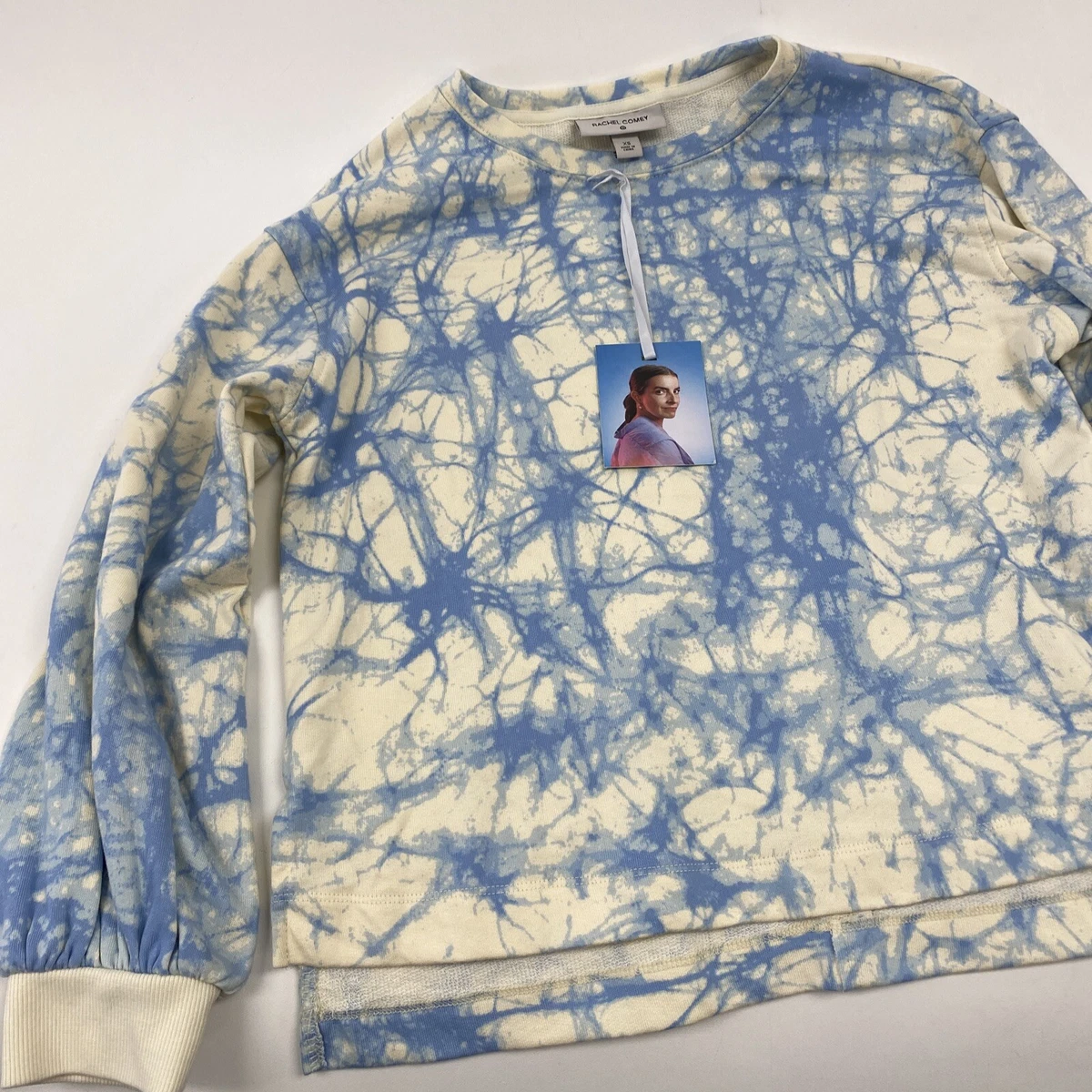 Rachel Comey x Target XS Sweatshirt Pullover Tie Dye Blue Puff Balloon Sleeve