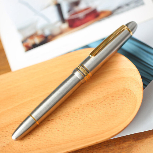 MAJOHN P136 Titanium Alloy Piston Fountain Pen Steel or BOCK 18K Gold Nib W/BOX - Picture 7 of 18