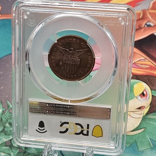 1905 (P) 1 Centavo PCGS MS64 BN Brown Philippines US Coin One USA - Picture 3 of 5