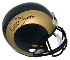 ISAAC BRUCE AUTOGRAPHED ST LOUIS RAMS FULL SIZE HELMET BECKETT W/ HOF 2020