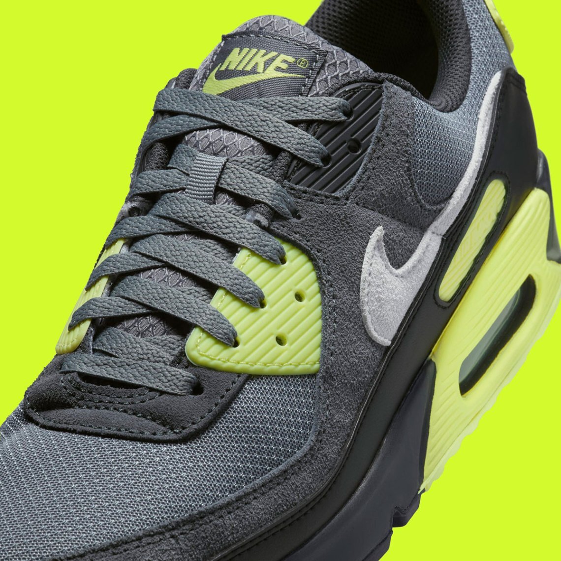 Size 10.5 - Nike Air Max 90 Smoke Grey Light Lemon Twist for