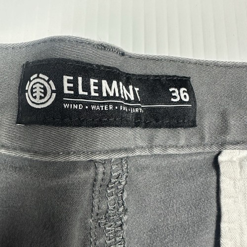 Pantalones Cortos Chinos Element Para Hombre Talla 36 Gris Ropa de Patín Cremallera Mosca Elástico Algodón Sarga - Imagen 6 de 10