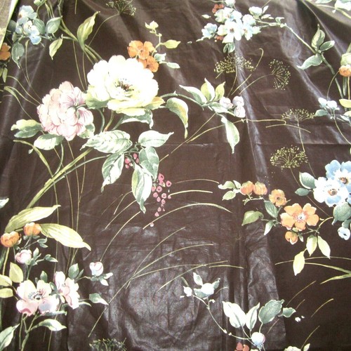 55cm x 143cm Vintage Cotton Chintz Curtain Fabric 1960s Retro Wild Flower Floral - Picture 4 of 11