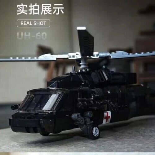 Model Building Blocks for Black Hawk Rescue Helicopter Military MOC Bricks Toys - Picture 4 of 7