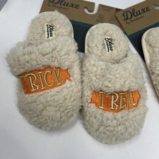 Kids Dearfoams Memory Foam Slippers Size 7/8 Slip Resistant Halloween Fuzzy