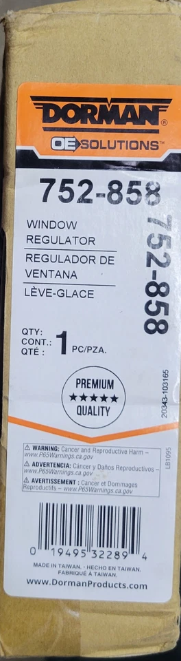 Window Regulator Rear Right Dorman 752-858 fits 07-15 Mazda CX-9 ^ Foto 2 de 2