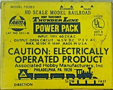 AHM Model 70203 Thunder Line Power Pack Transformer HO Scale Model Train Vintage