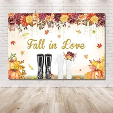 7x5ft Fall in Love Backdrop Thanksgiving Pumpkin Photography Background