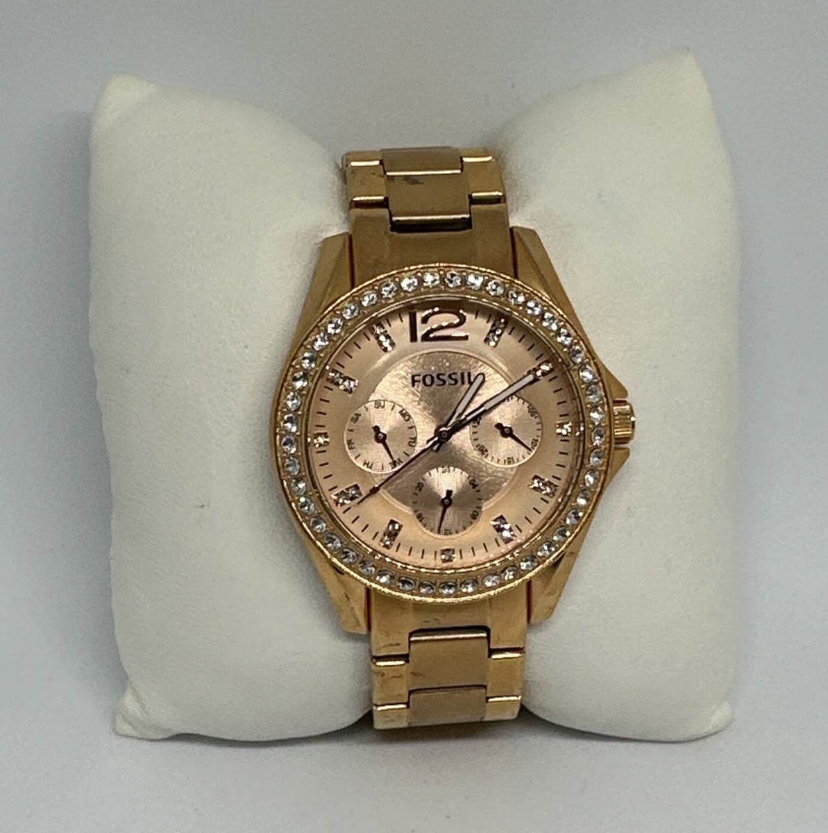 Stainless Steel Fossil Uhr Riley Gold Fossil Women's Rose Gold
