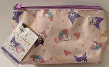 Sanrio x Daiso My Melody Kuromi Trapezoid Pouch Pink Cosmetic Bag