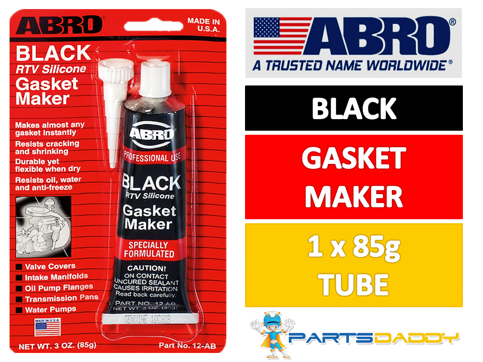 ABRO RTV SILICONE INSTANT GASKET MAKER BLACK HIGH TEMPERATURE SEALANT