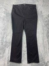 NYDJ Jeans Women's 14 Black Barbara Bootcut Stretch Denim Lift Tuck Technology