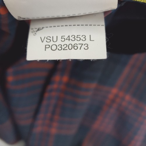 Helly Hansen HH Shirt Mens Large Black Orange Plaid Polyamide Classic Button-Up - Picture 9 of 11