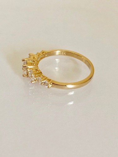 Ring 14 Karat Gelbgold rund Verlobung mit Zirkonia - Bild 11 von 12