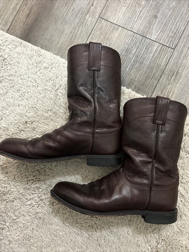 9 1/2 D Justin Round Toe Western Cowboy Boots 3435 1804 VC10 - Picture 7 of 11