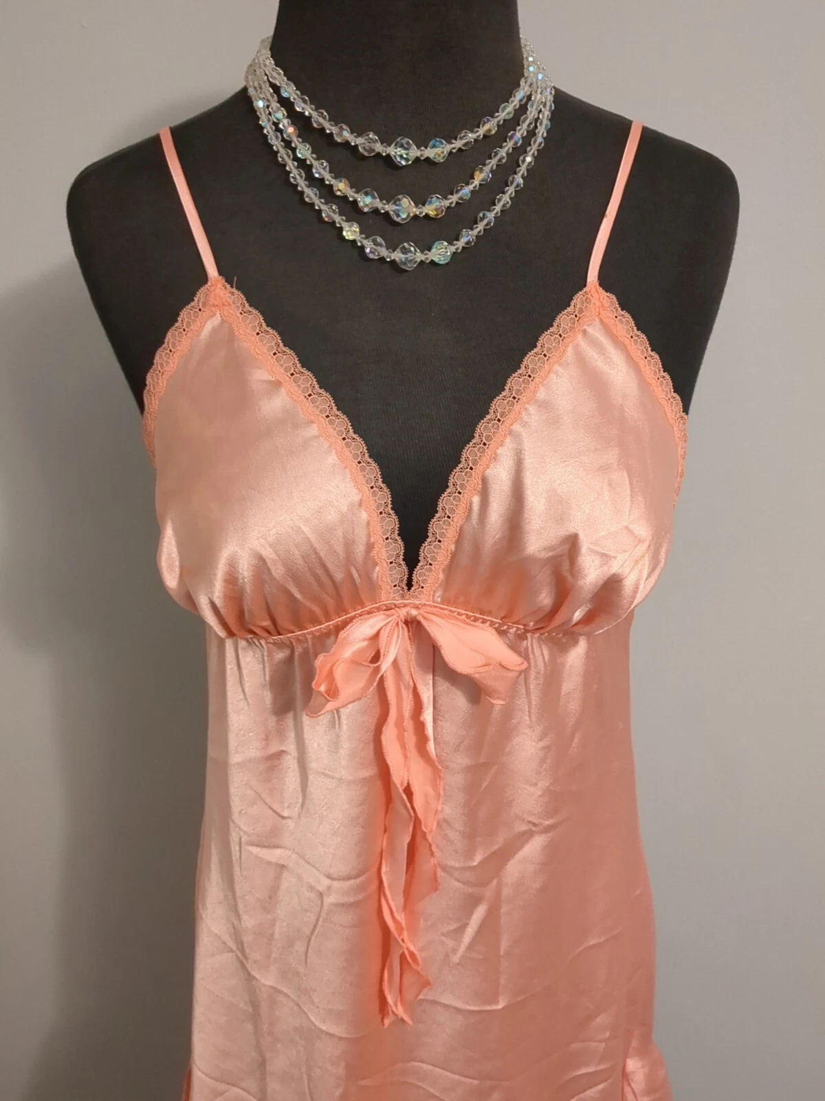 UNDERCOVER Abito Slip Vintage Chemise Wet Look Victoria Secret Lucido Grasso Liquido Raso 38 MED