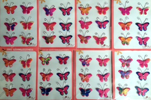 12 Butterflies butterfly moth Mulberry Paper Batik Handmade blue pink fuchsia - Picture 8 of 9