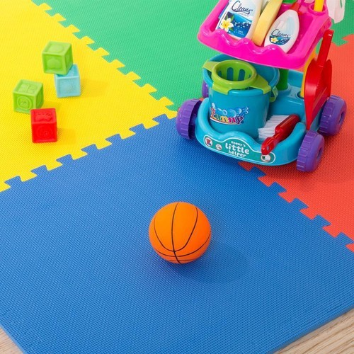 Interlocking EVA Foam Tiles Gym Mat Cushioning 4 Piece Easy Clean Puzzle Floor - Picture 4 of 6