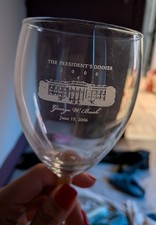George W. Bush President’s Dinner 2006 Commemorative White House Wine Glass