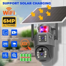 Solar Battery Powered Wireless WiFi Outdoor Pan/Tilt Home Security Camera System