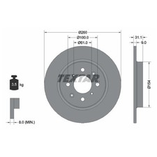 Textar Bremsscheiben + Beläge hinten 42510TM8G01 | 209080