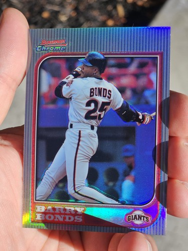 1997 97 Topps Bowman Chrome #69 REFRACTOR Barry Bonds Silver Holo SF Giants HOF - Picture 6 of 7