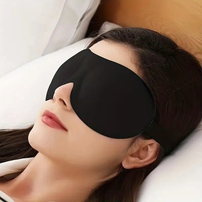 3D Yoga Sleep Mask for Travel - Comfortable & Breathable Polyester Fiber, Black