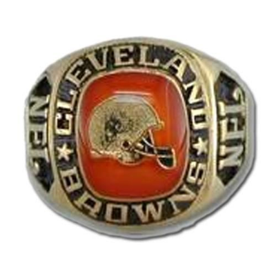 #ad Cleveland Browns Large Classic Goldplated NFL Ring $119.95