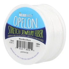 Beadsmith Opelon Stretch Cord Elastic Beading Fiber White 0.7mm - 100m Spool