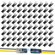 80 Pcs Double Wire Plug in Connector with Locking Buckle, 2-Pin Low Voltage Wire