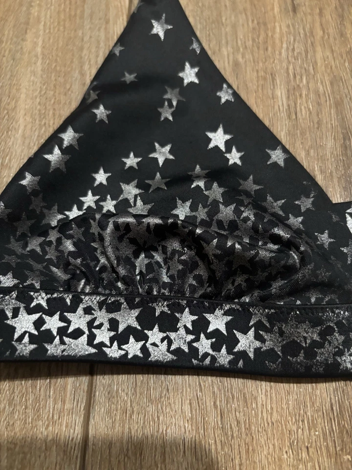 Insane Vintage Y2K Victoria’s Secret Bikini Set Black Silver Metallic Stars... - Image 4 of 4