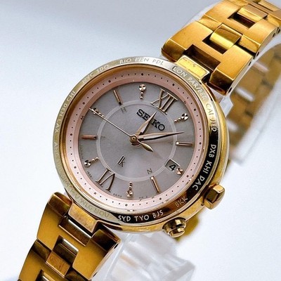 SEIKO LUKIA 1B25 0AJ0 Wristwatch / Solar Auto Timekeeping Gold Titanium